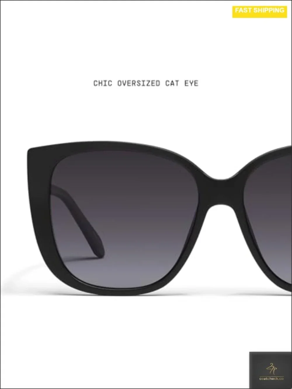 Oversized Cat Eye UV Sunglasses for Women with Case & Cloth